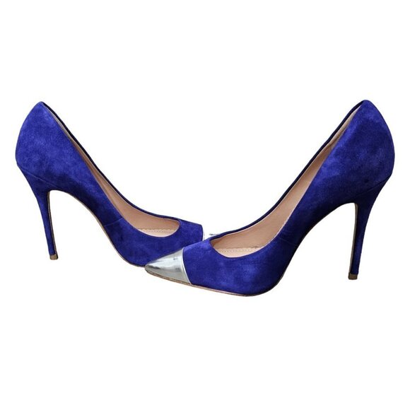 JEAN-MICHEL Eris CAZABAT Suede Metallic Pointed-Toe Pumps - Picture 4 of 12